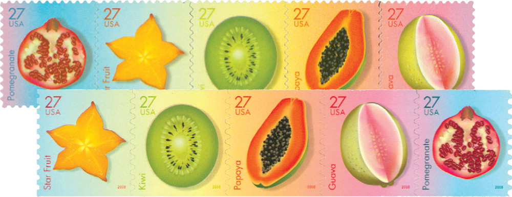 4253-62 - 2008 27c Tropical Fruit, Set of 10 Stamps - Mystic Stamp