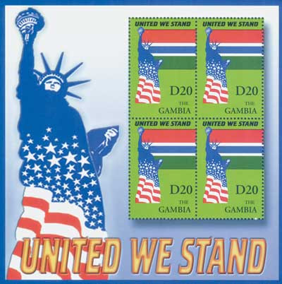 M7195 - D20 United We Stand Souvenir Sheet, Mint, Gambia