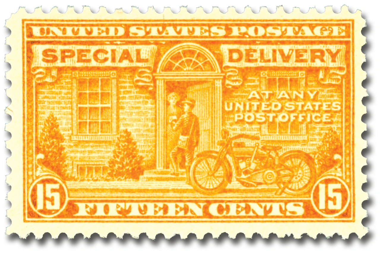 E16 - 1931 15c Special Delivery, Motorcycle Delivery, Orange, Perf. 11x10.5