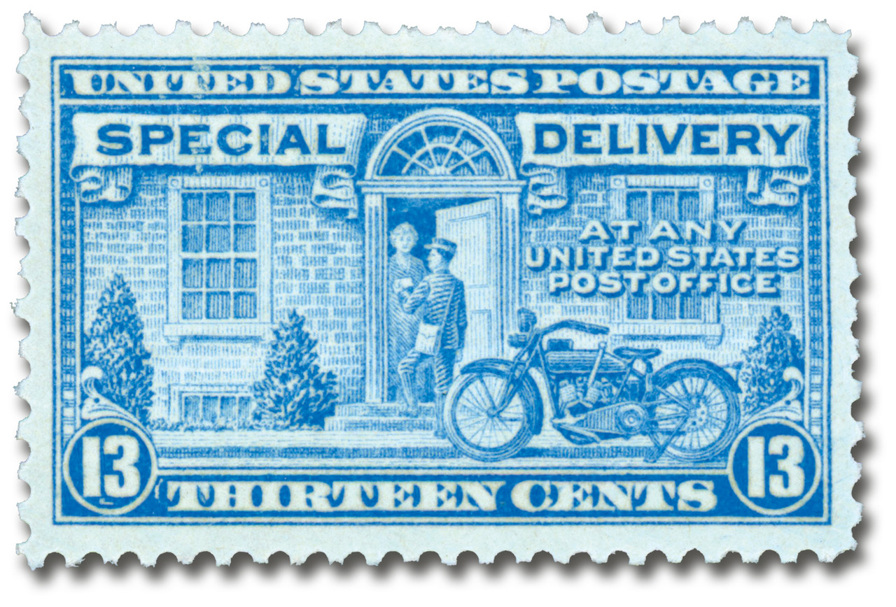 E17 - 1944 13c Special Delivery, Motorcycle Delivery, Blue, Perf
