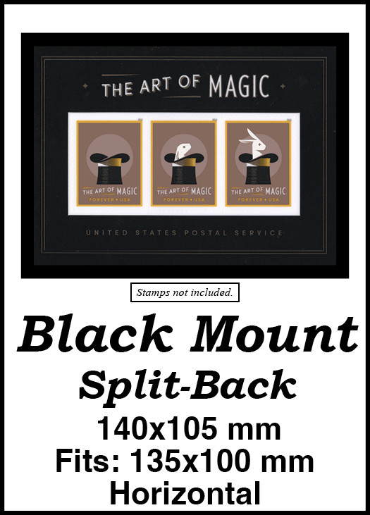 MM2804 - 140x105mm 2 Horizontal  Black Split-Back Mounts