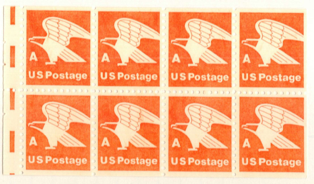 1736a - 1978 15c A-Rate Eagle, Orange, Booklet Pane of 8 Stamps