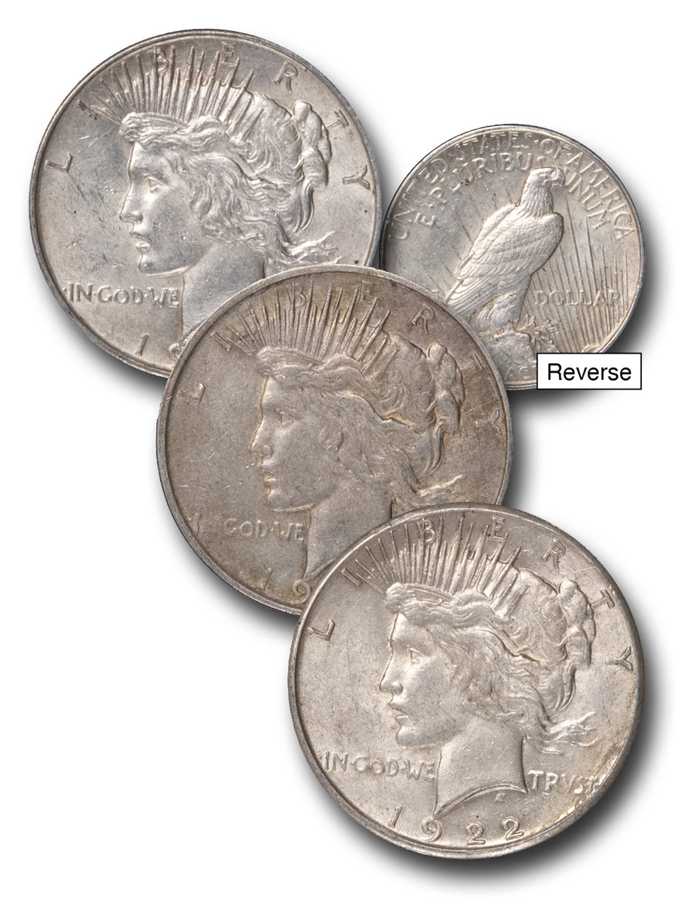 MCN101 - Peace Dollars, F-VF, Set of  3