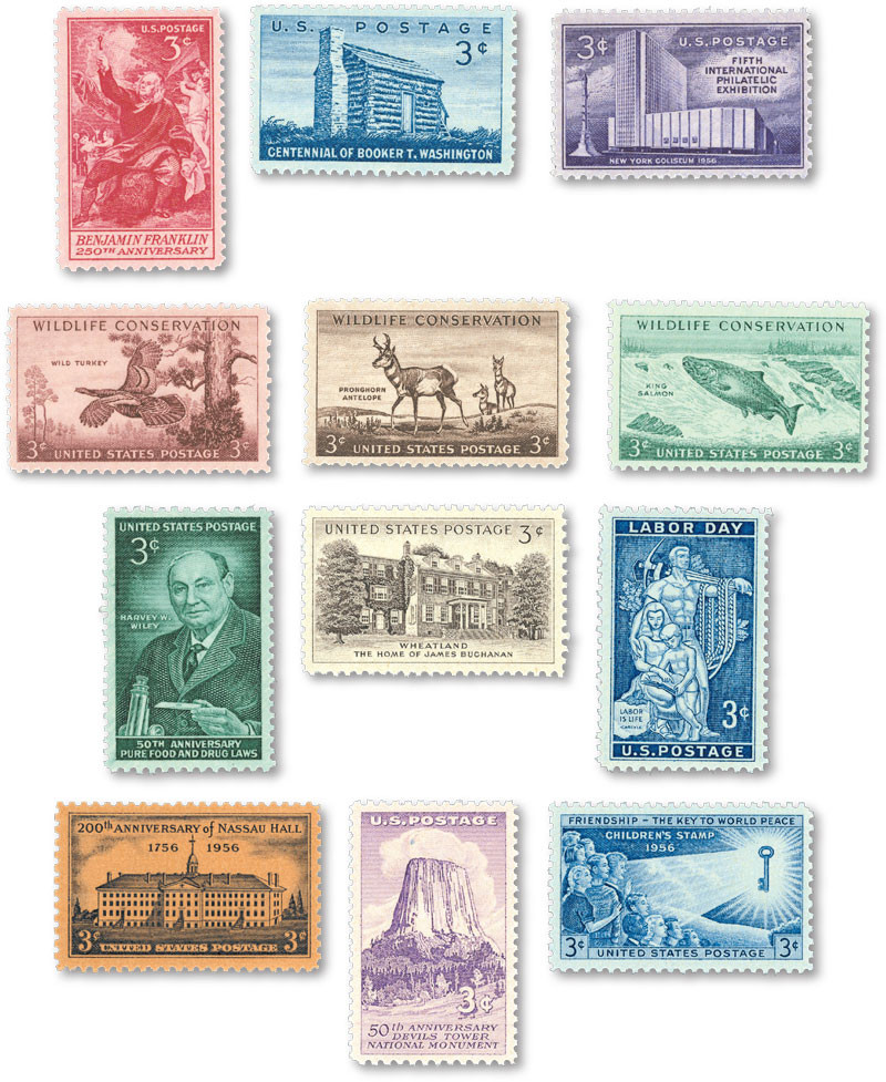 YS1956 - 1956 Commemorative Stamp Year Set - Mystic Stamp Company