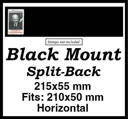 MM648 - 215x55mm 15 Horizontal Strip Black Split-Back Mounts
