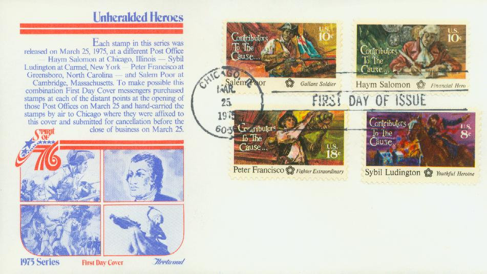 1562S - 1975 10c Contributors to the Cause Signed First Day Cover
