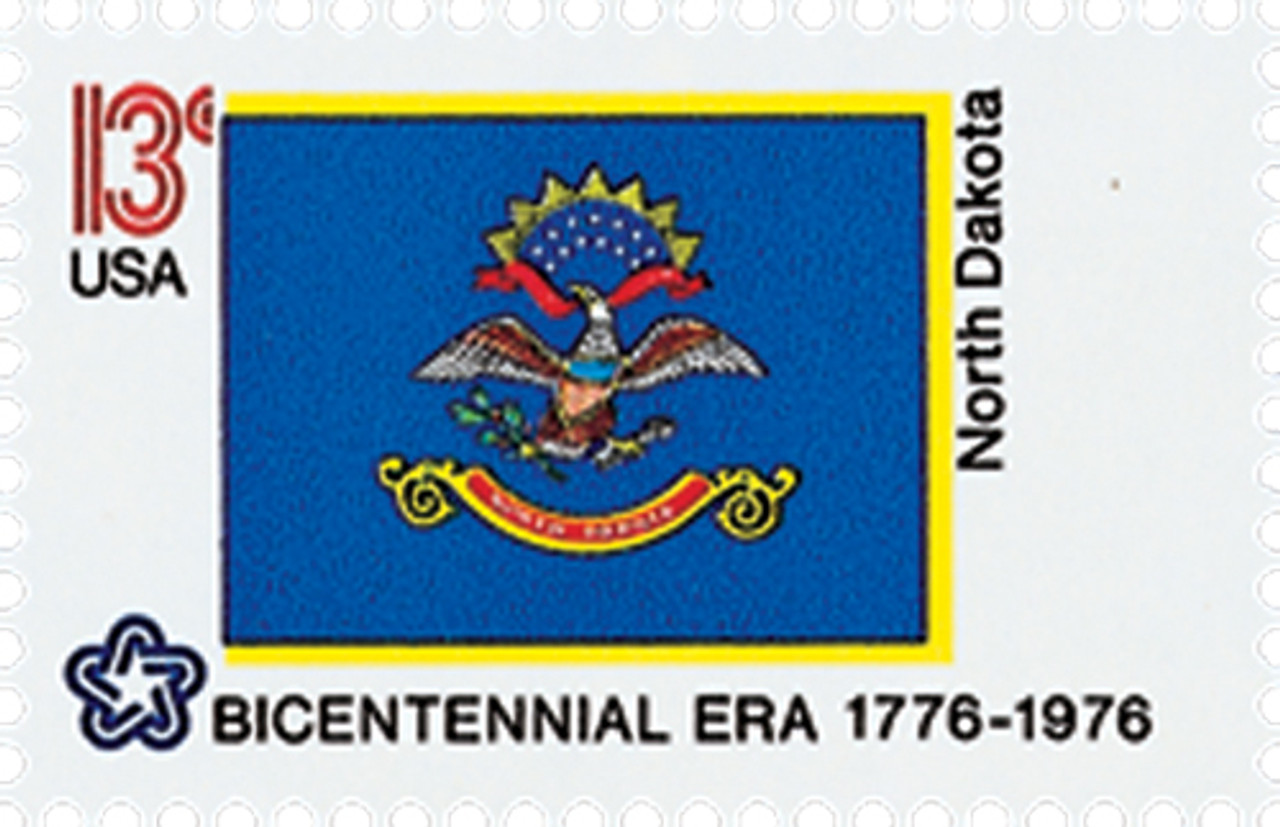 1671 - 1976 13c Bicentennial State Flags: North Dakota