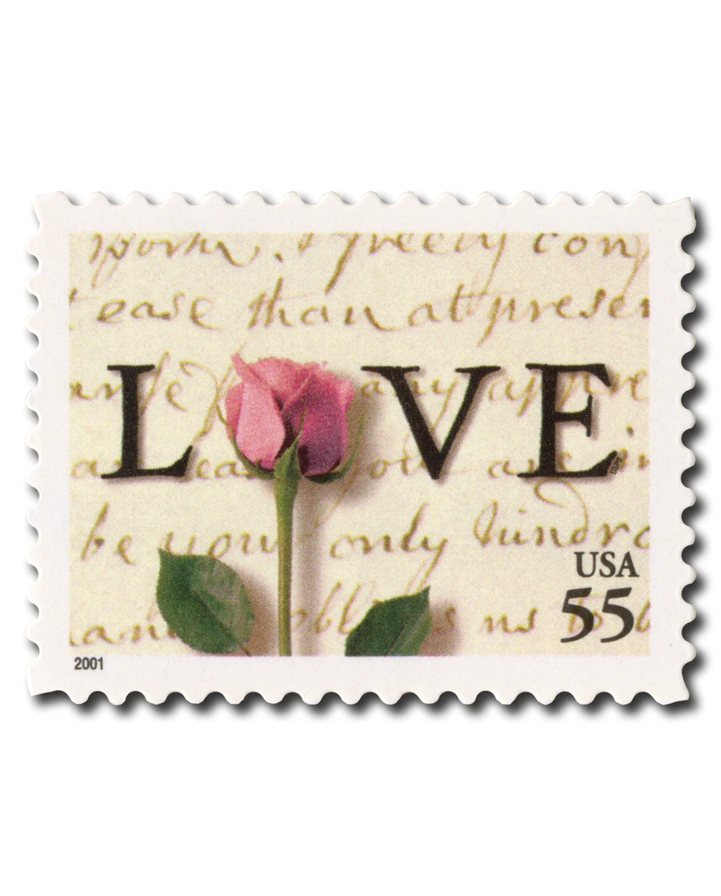 3499 - 2001 55c Love Series: Rose & Love Letter