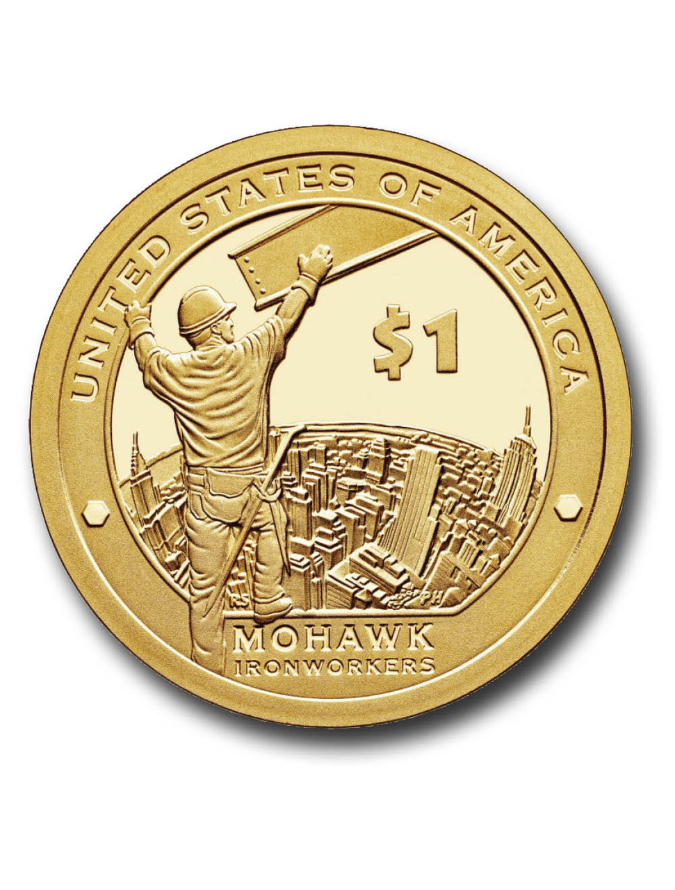CW-015D - 2015 $1 Native American Coin - Mohawk Iron Workers, D