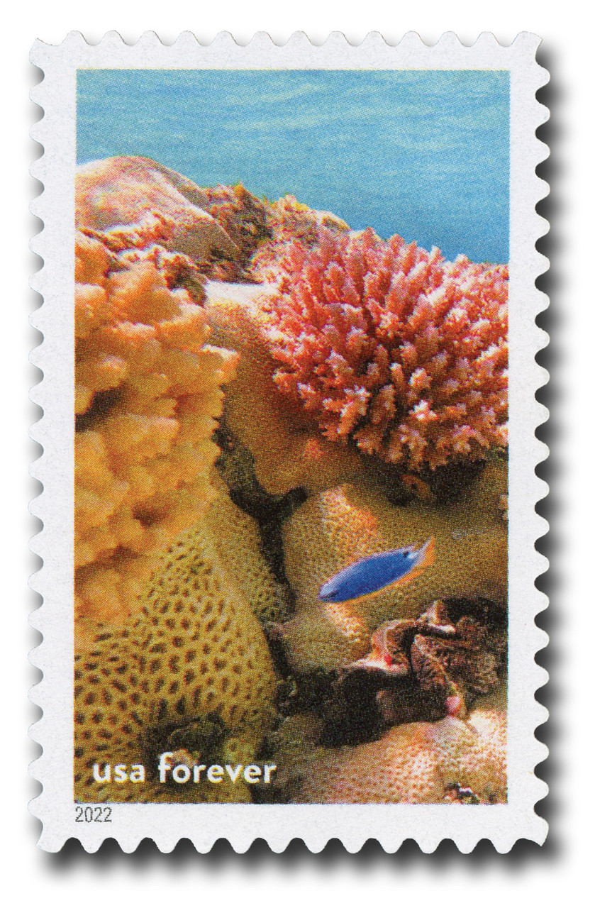 5713o - 2022 First-Class Forever Stamp - National Marine Sanctuaries: Corals & Fish, Rose Atoll American Samoa