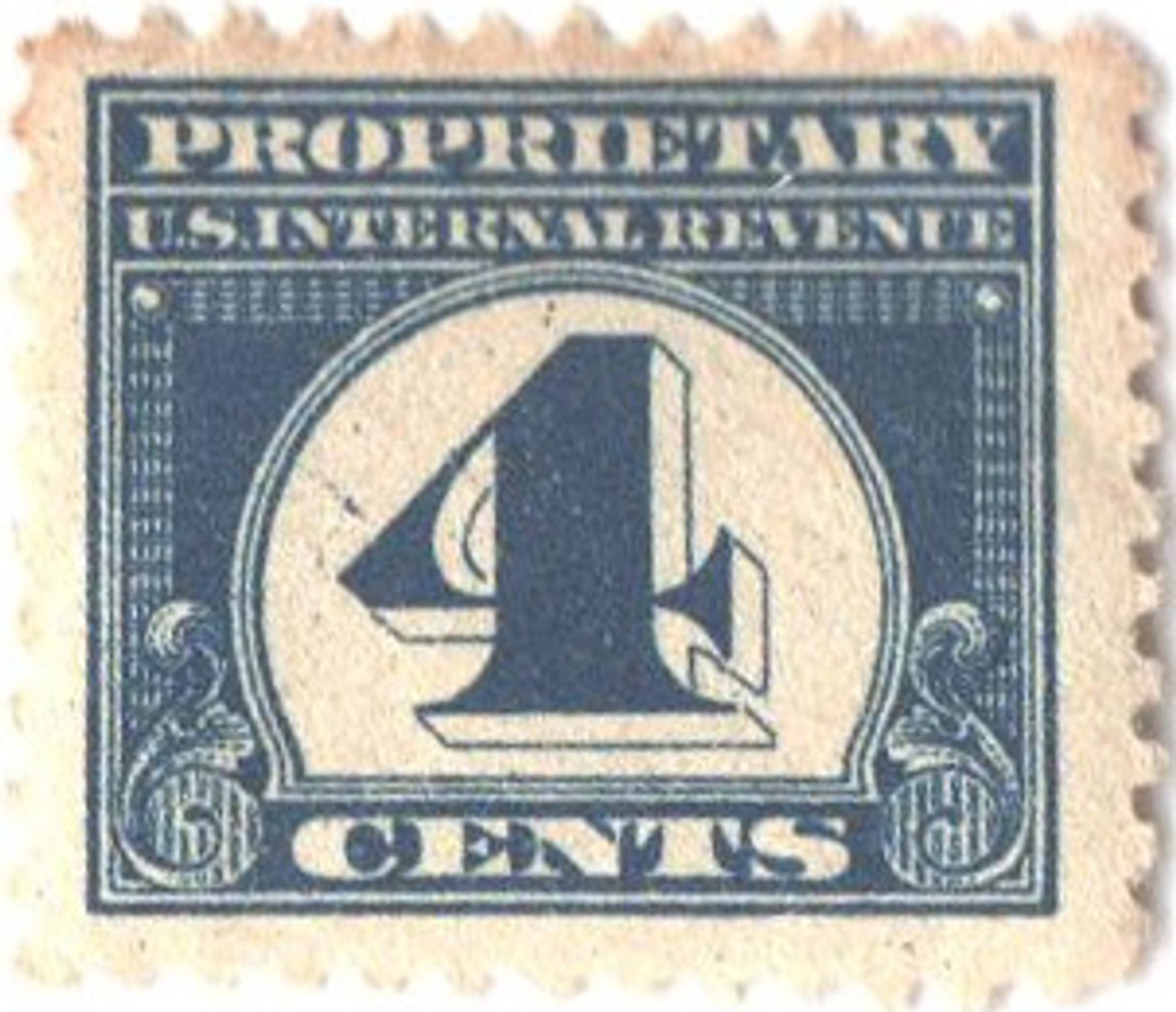 RB68 - 1919 4c Proprietary Stamp - offset, perf 11, dark blue