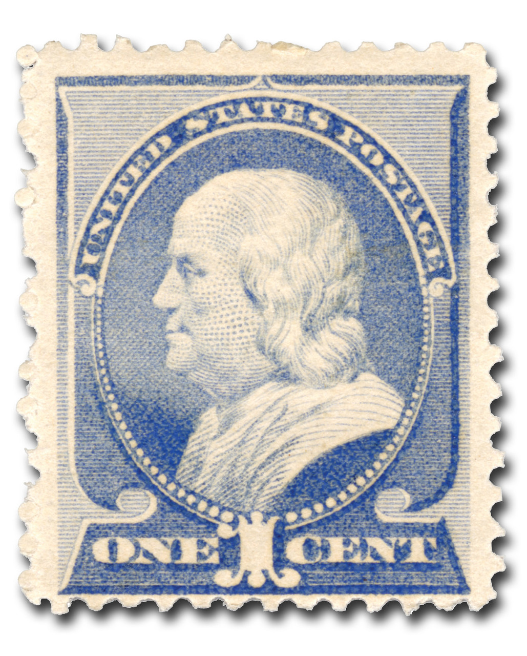 212 - 1887 1c Franklin, Ultramarine, Soft Paper, Perf. 12 - Mystic