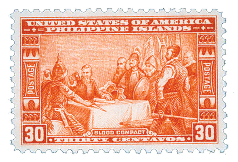 PH392 - 1935 30c Signing Blood Compact, Orange Red, Philippine Islands