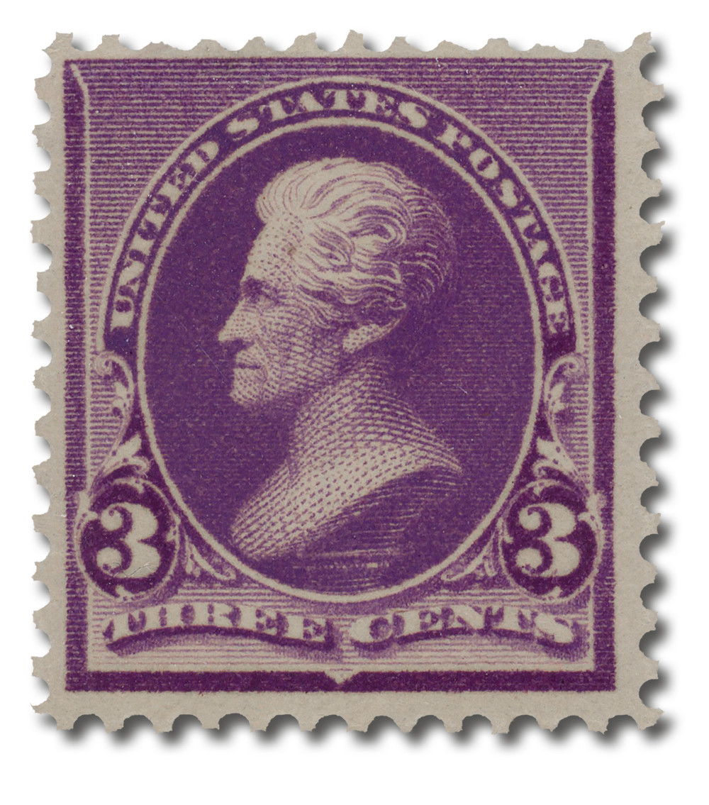 マグスペ3 221 - 1890 3c Andrew Jackson, Purple - Mystic Stamp Company