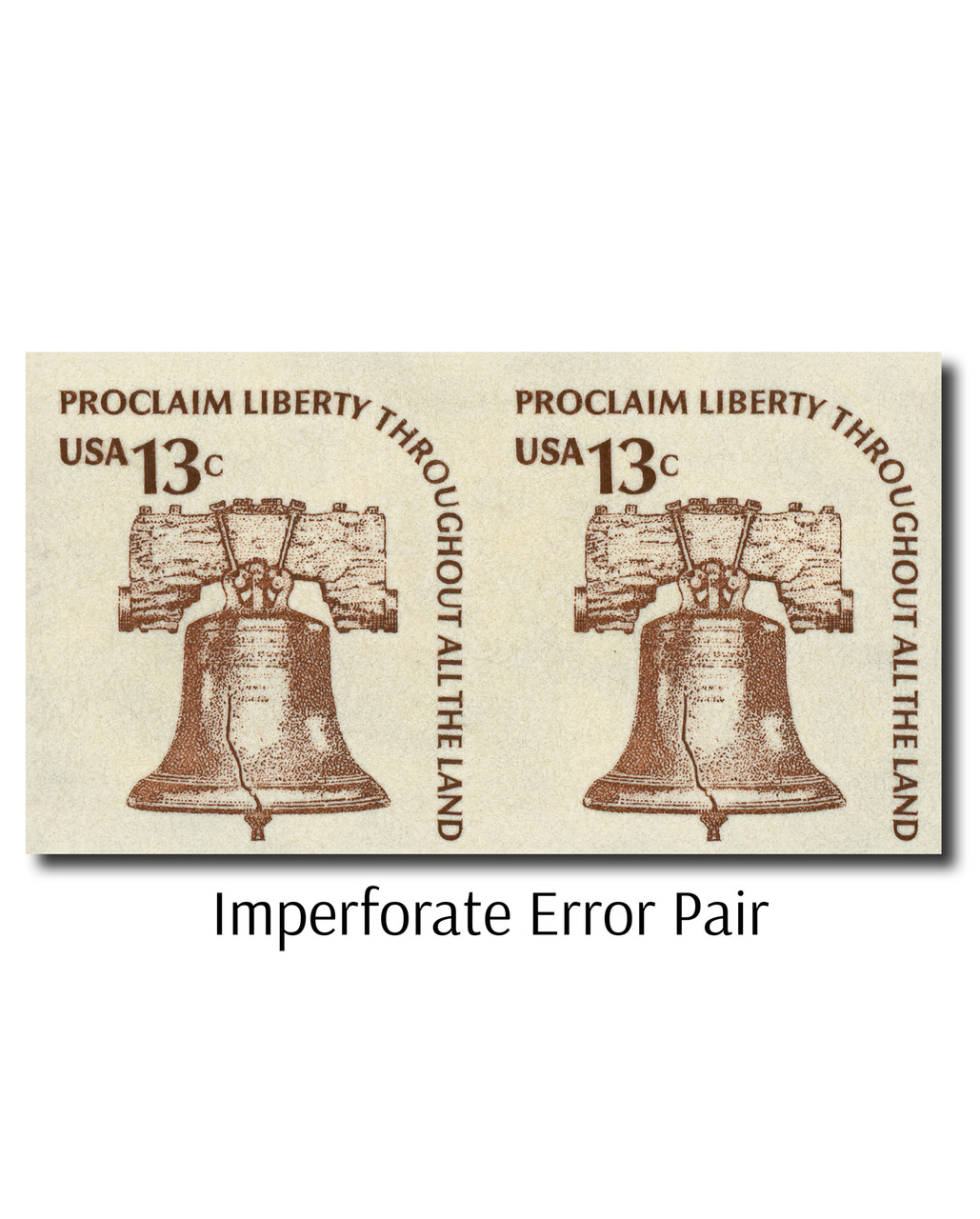 200 Special U.S. Stamps L.A 1970年代発行 未開封 1618b - 1975 13c Americana Series: Liberty Bell, Imperf. Error