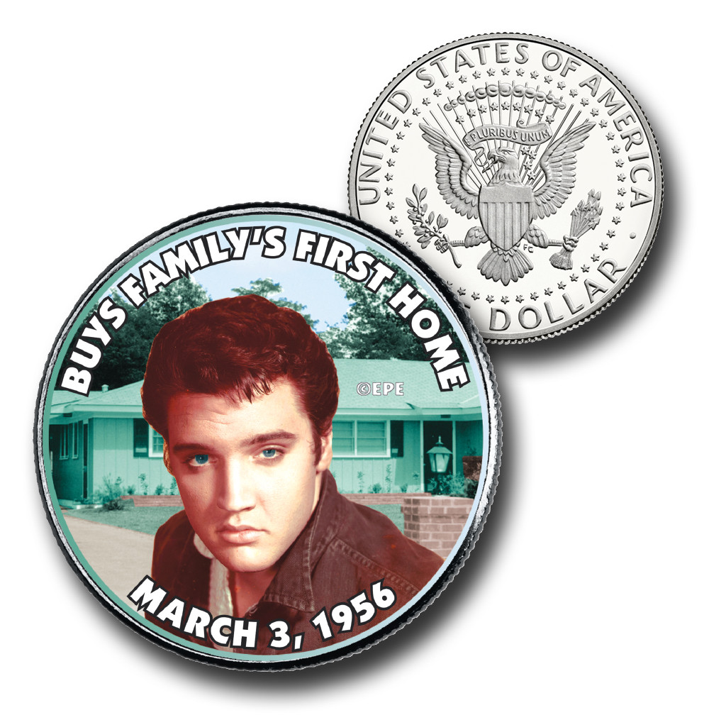 CNS1041 - Elvis Presley "Buys Family's First Home" US Half Dollar Commemorative Coin