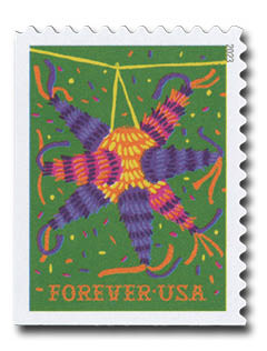 5814 - 2023 First-Class Forever Stamp - Pinatas: Green Pinata