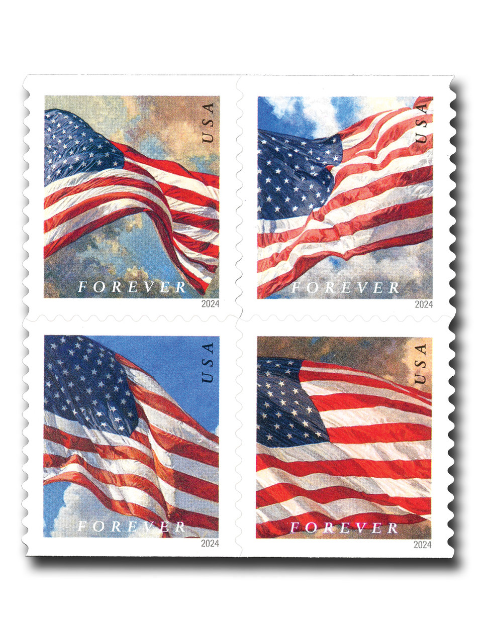 5887-90 - 2024 First-Class Forever Stamps - Flags (BCA Booklet