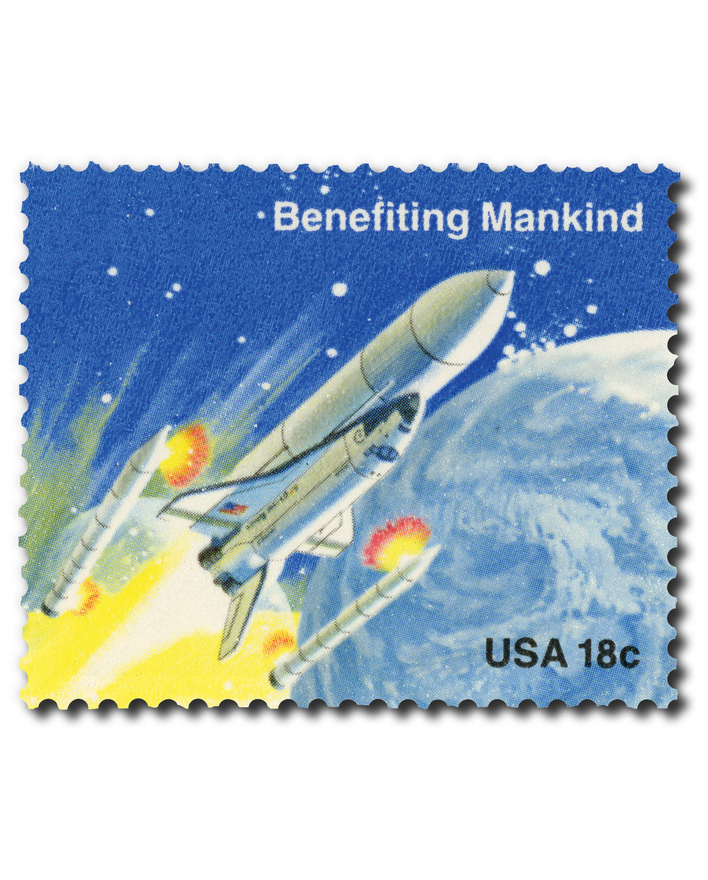 1913 - 1981 18c Space Achievement: Benefiting Mankind - Mystic