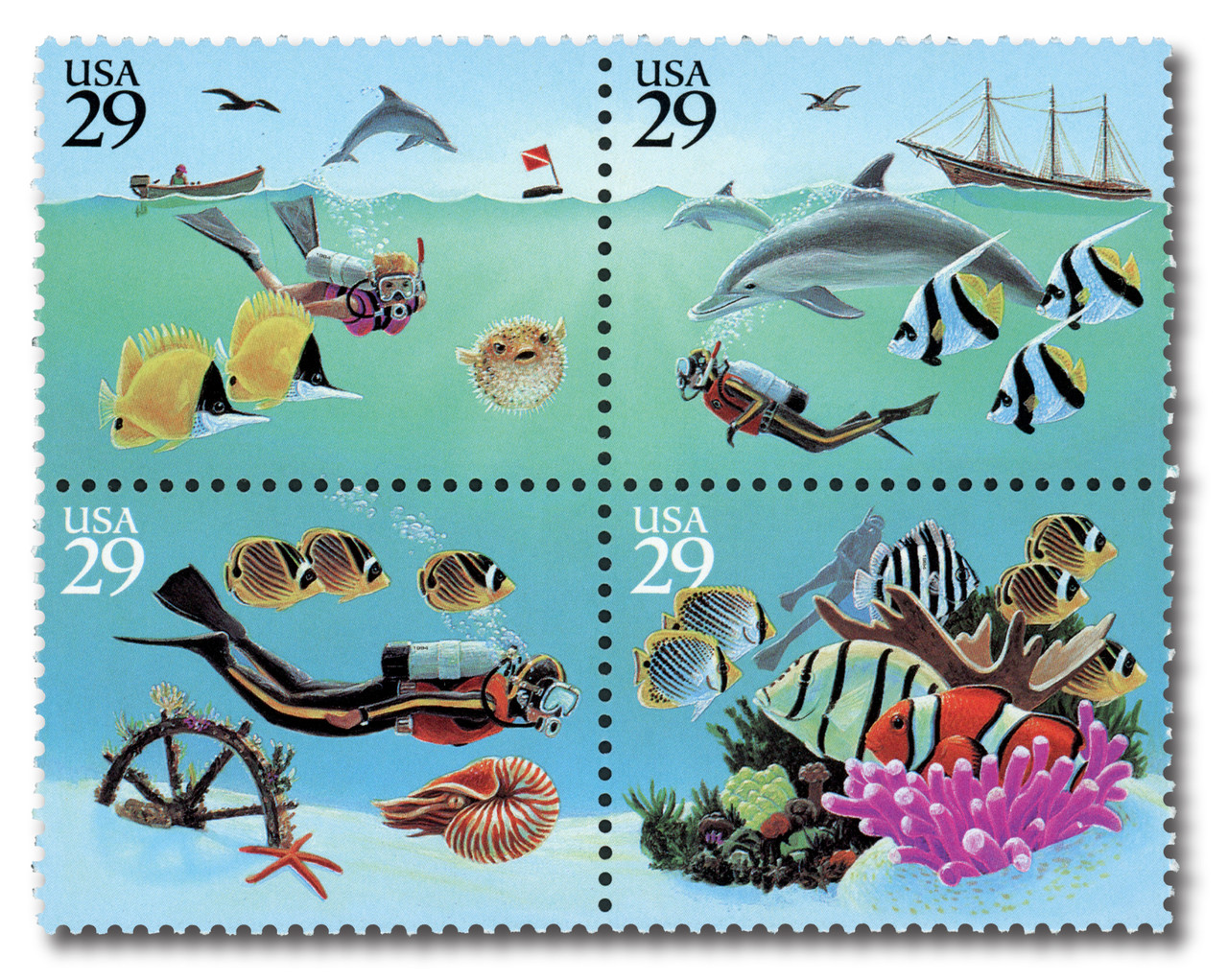 2863-66 - 1994 29c Wonders of the Sea