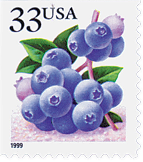 3294 - 1999 33c Fruit: Berries - Blueberries