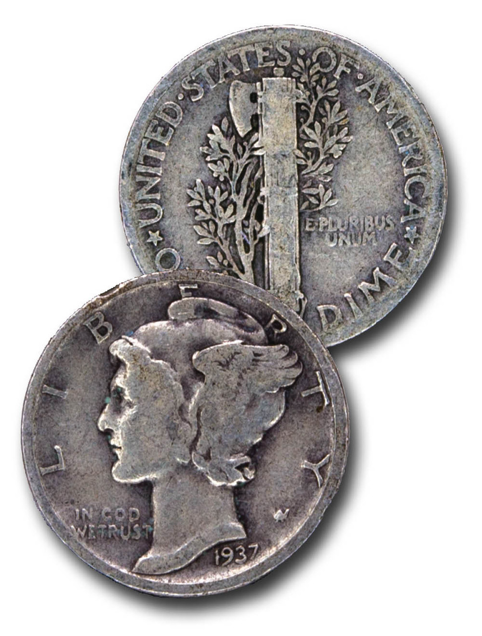 Dime トランプ CD-937S - 1937-S Mercury Dime - Mystic Stamp Company