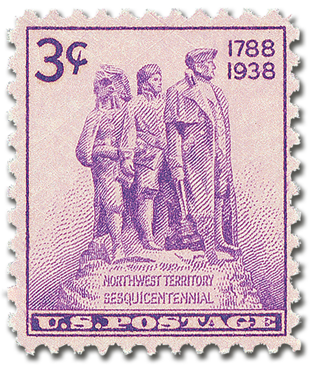 837 - 1938 3c Northwest Territory Sesquicentennial, Bright Rose Purple