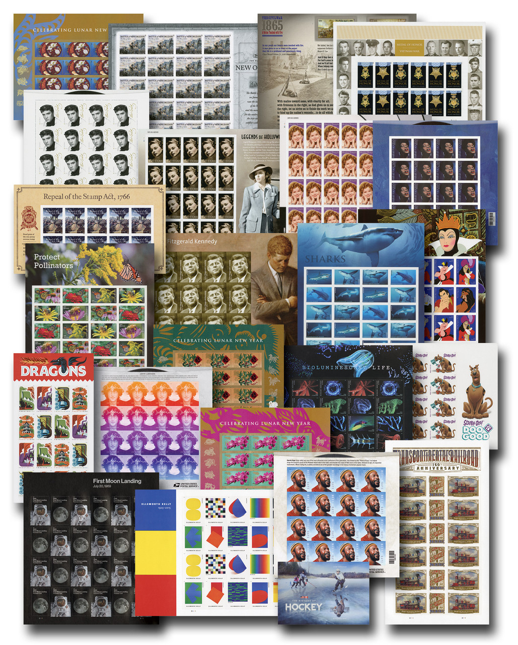 4952//5400 - 2015-19 U.S. Miniature Sheet, Half-Decade Collection