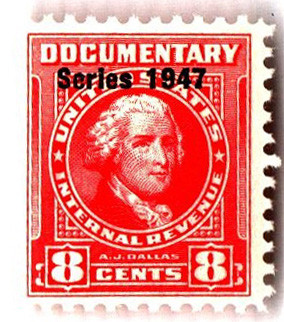 R466 - 1947 8c U.S. Internal Revenue Stamp, Carmine