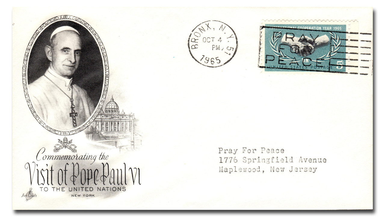 AC876 - 1965 Pope Paul Vi Visits UN, Bronx