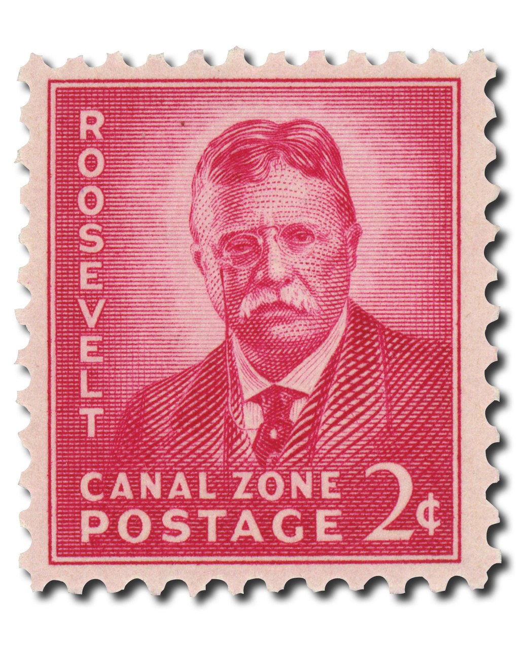 596    ＊シール CZ138 - 1946-49 2c Theodore Rooseve, Light Rose Carmine, Canal