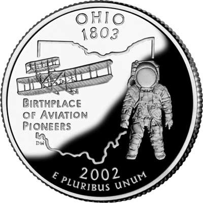 タリホー黒と青　オハイオ CNOH25D - 2002 Ohio State Quarter, D Mint - Mystic Stamp Company