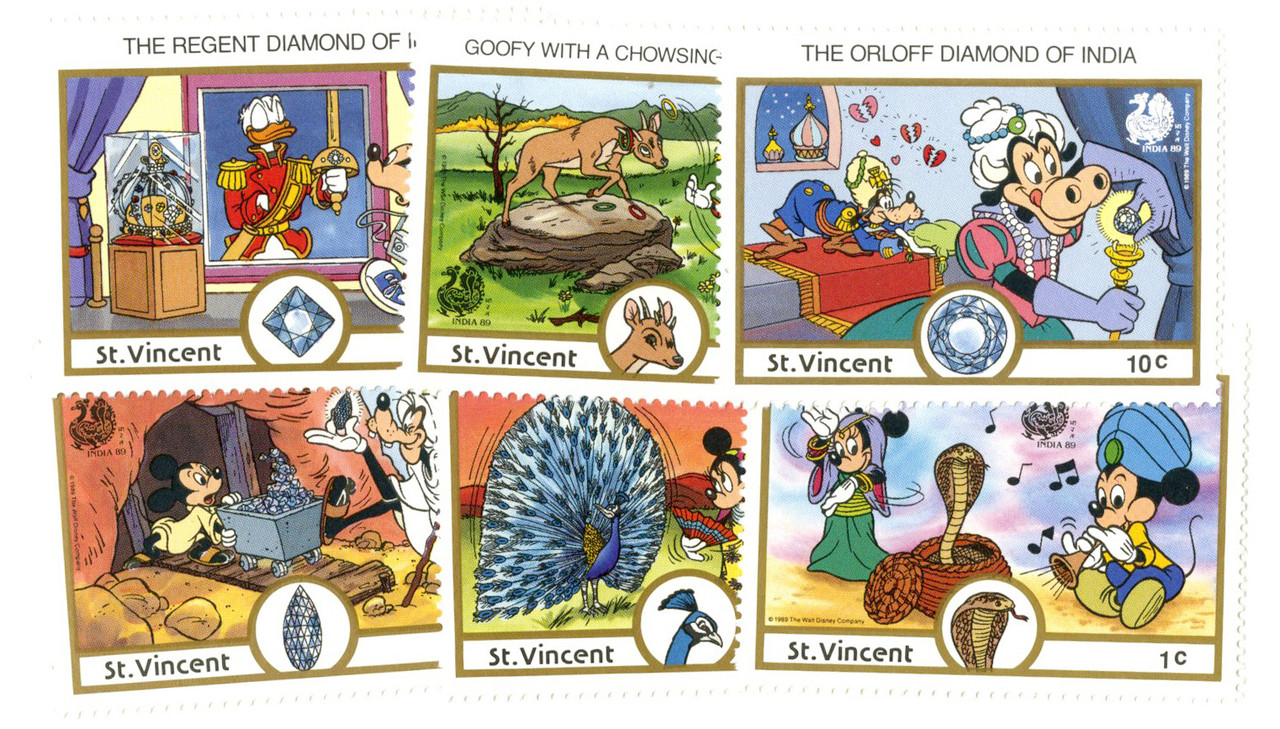 MDS184 - 1989 Disney's Mickey and Friends in India, Mint, Set of 6
