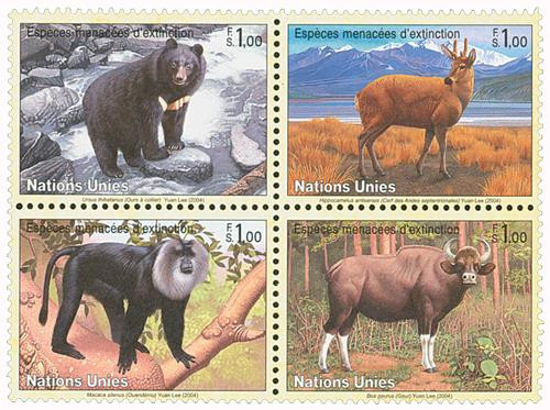 UNG418-21 - 2004 Endangered Species, 4 stamps