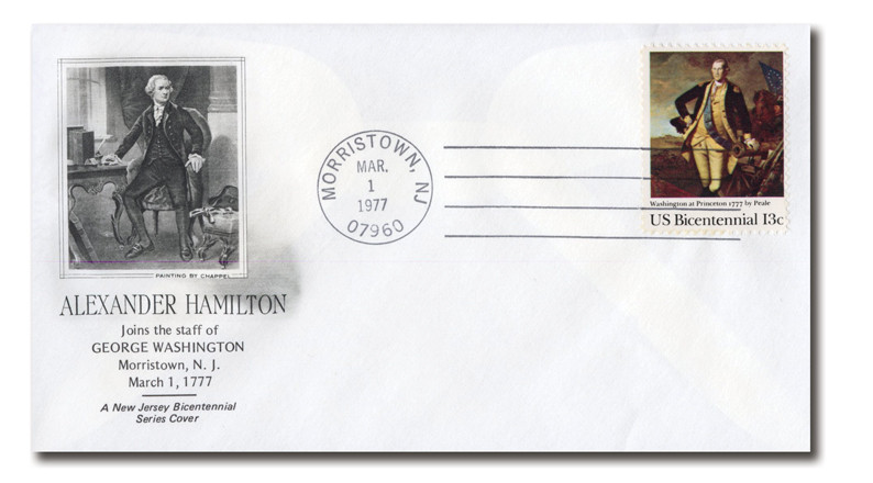 AC557 - Commemorative Cover, Alexander Hamilton Joins Staff of George Washington, with #1704