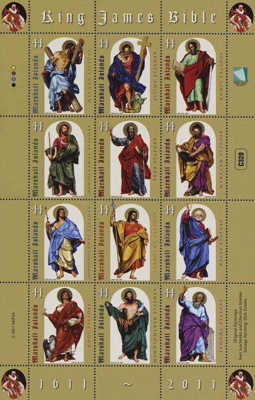 M10896 - 2011 Marshall Islands Apostles 12v Mint