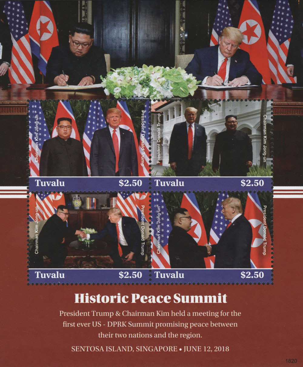 M12344 - 2018 $2.50 President Trump and Chairman Kim, Historic Peace Summit sheet of 4