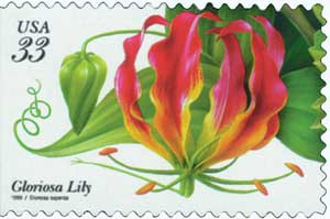 3312 - 1999 33c Tropical Flowers: Gloriosa Lily - Mystic Stamp Company
