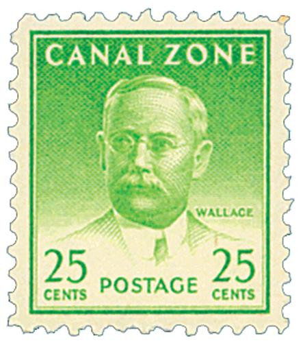 CZ140 - 1946,49 25c John F. Wallace, Green, Canal Zone