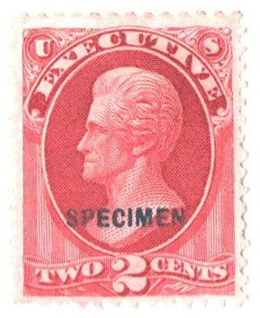 O11S - 1875 2c Executive Department Official, Specimen, Carmine