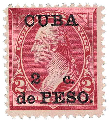 CU222 - 1899 2c on 2c Washington, Reddish Carmine, Type III, Cuba Overprint