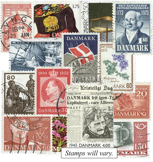 MP1376 - Denmark Pictorials, 300 Different Stamps