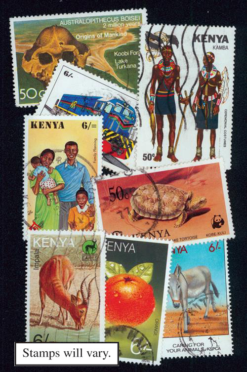 MP1596 - Kenya, 200 Different Stamps