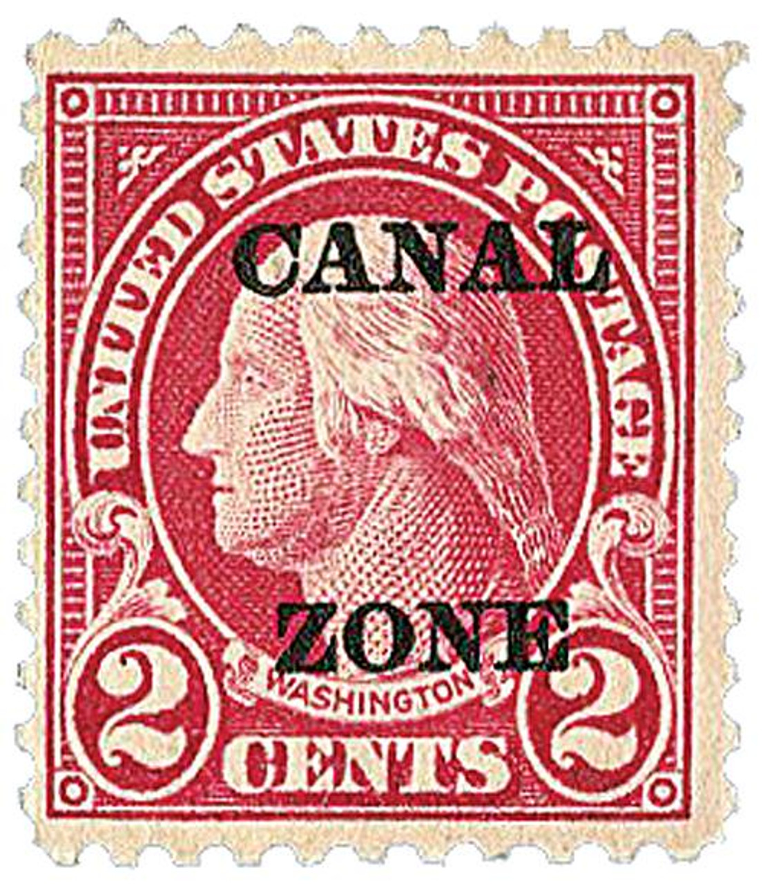 CZ73 - 1924 2c Washington, Carmine, Canal Zone Overprint Type A