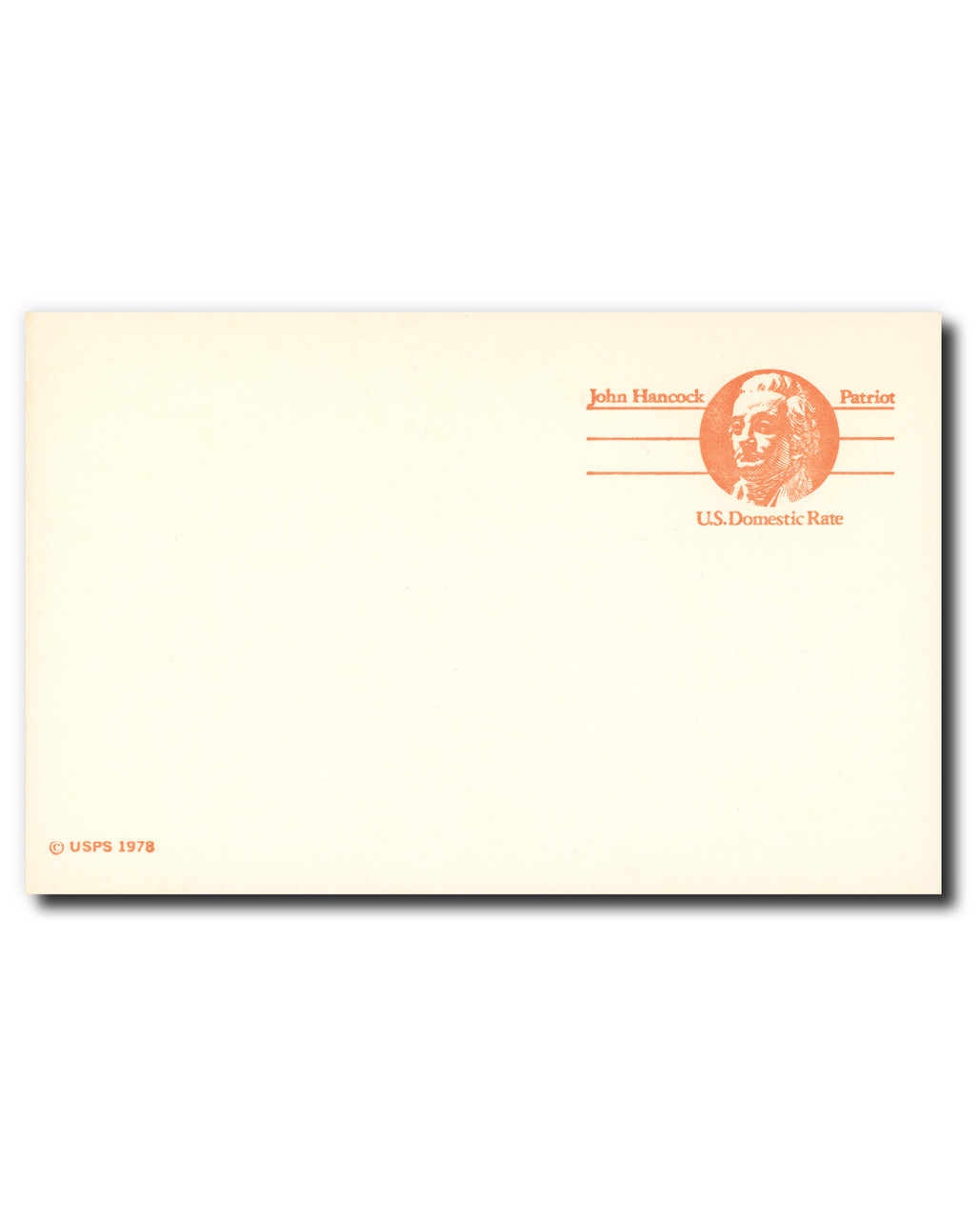 UX74 - 1978 10c John Hancock, Non-denominated, Postal Card