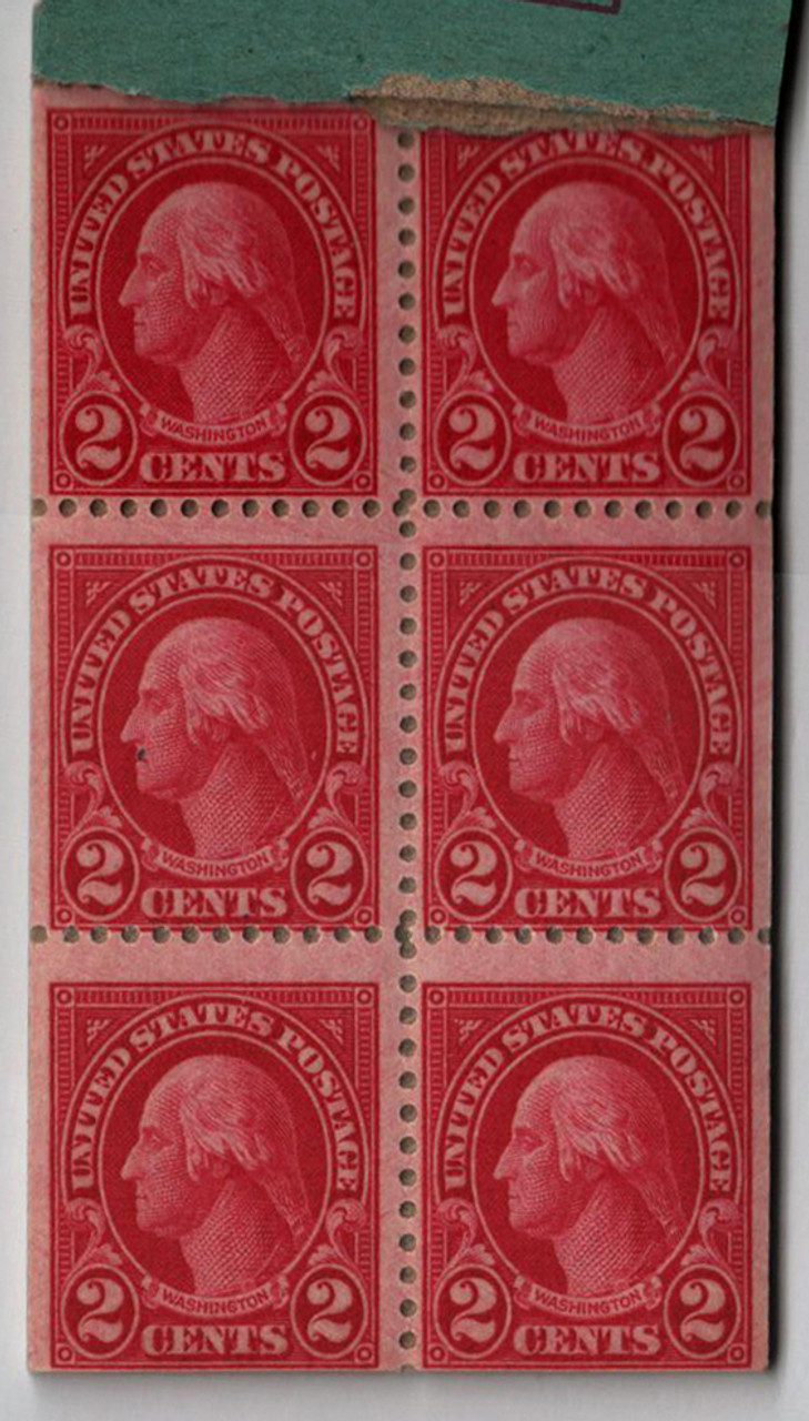 BK82 - 1926-28 2c Washington,bklt pane - Mystic Stamp Company
