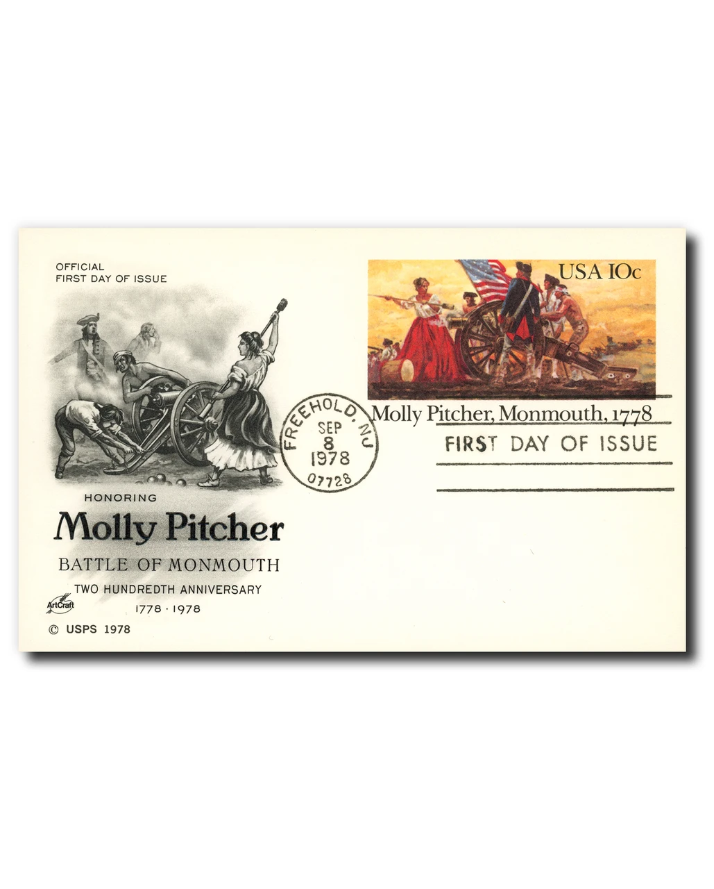 UX77 - 1978 10c Molly Pitcher, Postal Card