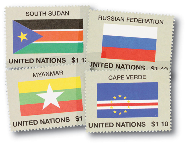 UN1063-66 - 2013 $1.10 World Flags - Mystic Stamp Company