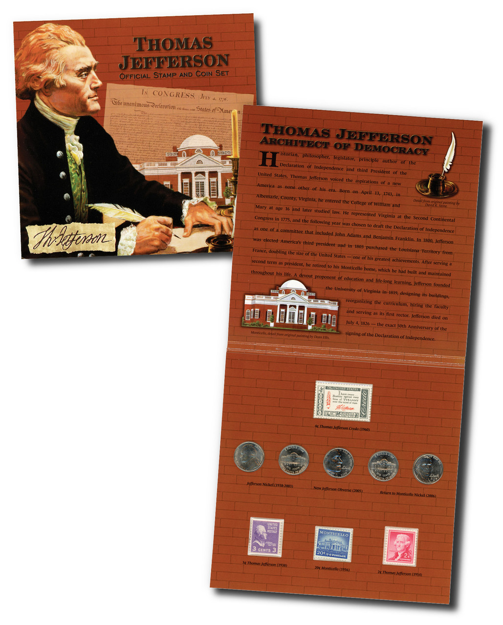 4597192 - 2006 Thomas Jefferson Coin & Stamp Set