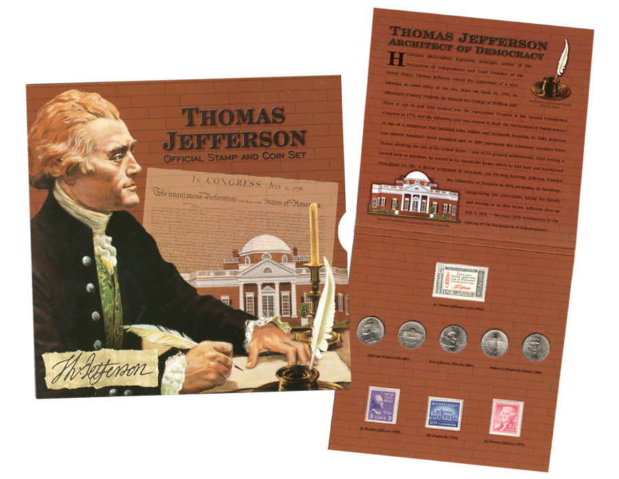 4597192 - 2006 Thomas Jefferson Coin & Stamp Set